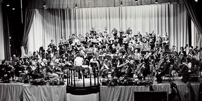 SPO concert with Ashtead Choral Society in Dorking Halls, January 1981